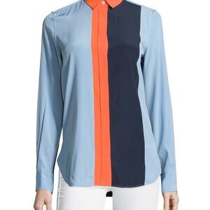 Phoebe Philo for Celine Blue and Orange Button Down Shirt
